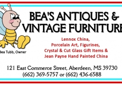 Bea\'s Antique & Vintage Furniture Business Card